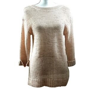Chico's blush sparkle sweater, textured, sparkly, quiet luxury, neutral, relaxed